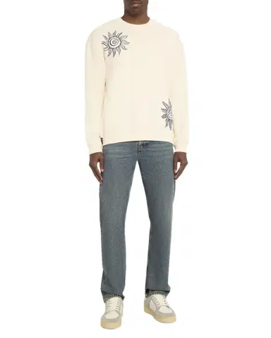 Scotch & Soda Men's Sun-Embroidered Cotton Crewneck Sweater | Thumbnail 1 Scotch & Soda Men's Sun-Embroidered Cotton Crewneck Sweater | Thumbnail 1
