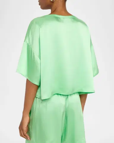 Sablyn Daria B Relaxed Crewneck Silk Tee | Thumbnail 3 Sablyn Daria B Relaxed Crewneck Silk Tee | Thumbnail 3