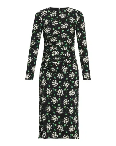 Dolce & Gabbana Floral Silk Long-Sleeve Ruched Midi Dress | Thumbnail 1