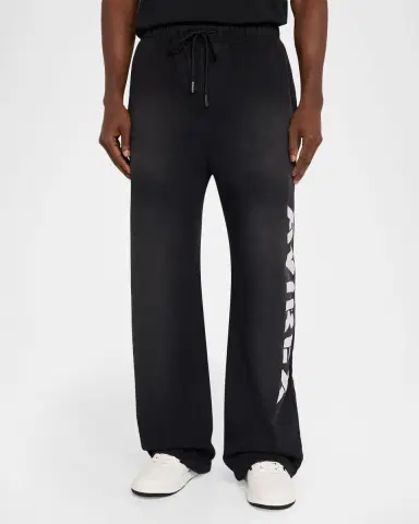 Avirex Men's Distressed Icon Fleece Drawstring Pants | Thumbnail 4 Avirex Men's Distressed Icon Fleece Drawstring Pants | Thumbnail 4
