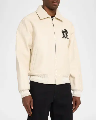 Avirex Men's Tofu Leather Bomber Jacket | Thumbnail 4