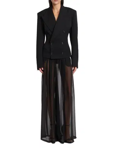 Dolce & Gabbana Exaggerated Shoulder Double-Breasted Silk Jacket | Thumbnail 1