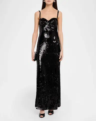 L'Agence Sayla Bias-Cut Sequined Gown | Thumbnail 2