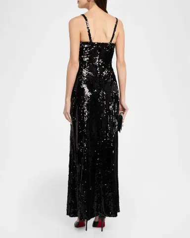 L'Agence Sayla Bias-Cut Sequined Gown | Thumbnail 3
