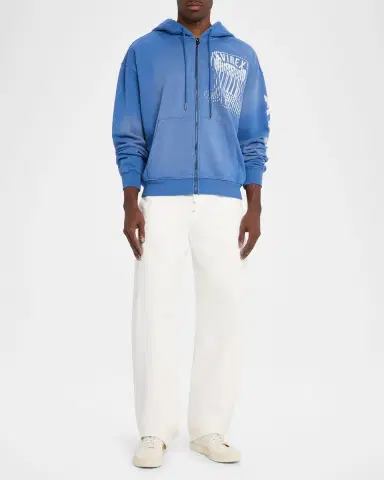 Avirex Men's Distress Icon Patch Washed Full-Zip Hoodie | Thumbnail 2 Avirex Men's Distress Icon Patch Washed Full-Zip Hoodie | Thumbnail 2