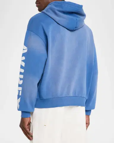 Avirex Men's Distress Icon Patch Washed Full-Zip Hoodie | Thumbnail 3 Avirex Men's Distress Icon Patch Washed Full-Zip Hoodie | Thumbnail 3