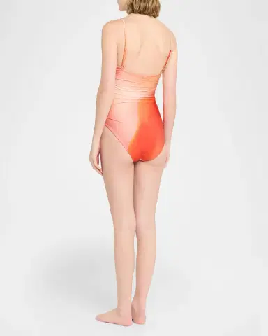 Simkhai Laine Ruched One-Piece Swimsuit | Thumbnail 3