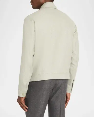 Stefano Ricci Men's Textured Cashmere-Blend Zip Jacket | Thumbnail 3