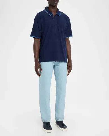 Scotch & Soda Men's Embroidered Trim Short-Sleeve Shirt | Thumbnail 2