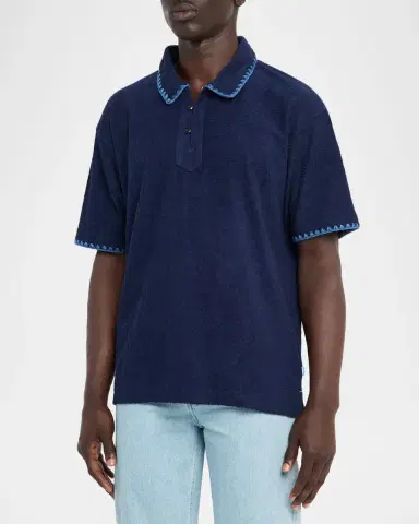 Scotch & Soda Men's Embroidered Trim Short-Sleeve Shirt | Thumbnail 4