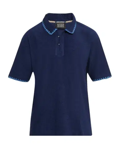 Scotch & Soda Men's Embroidered Trim Short-Sleeve Shirt | Thumbnail 1