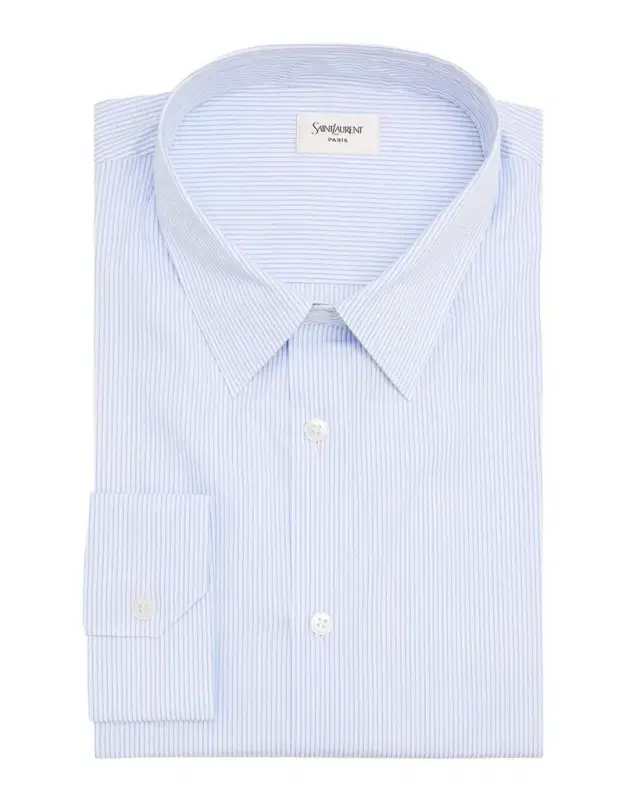 Saint Laurent Men 's Striped Cotton Dress Shirt