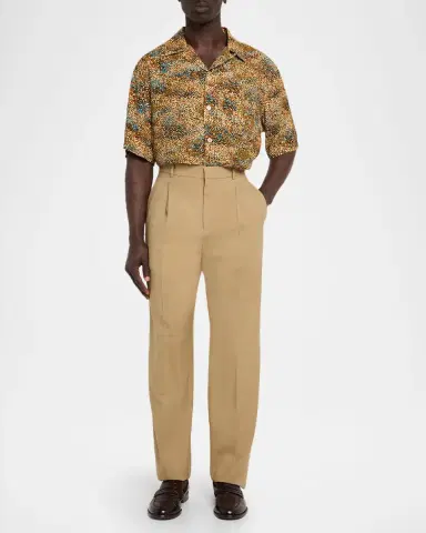 Saint Laurent Men's Confetti Viscose Short-Sleeve Shirt | Thumbnail 2