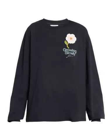 Ganni Embroidered Long-Sleeve Tee | Thumbnail 1 Ganni Embroidered Long-Sleeve Tee | Thumbnail 1