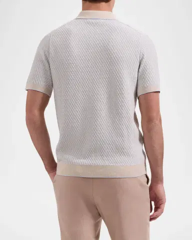 Bugatchi Men's Two-Tone Honeycomb Button-Front Sweater | Thumbnail 2 Bugatchi Men's Two-Tone Honeycomb Button-Front Sweater | Thumbnail 2