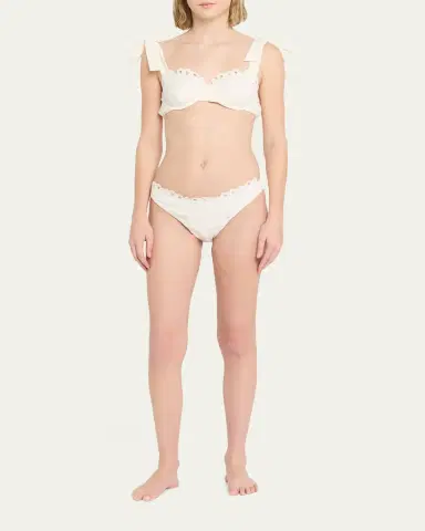 Simkhai Sofie Embroidered Tie-Strap Bikini Top | Thumbnail 5 Simkhai Sofie Embroidered Tie-Strap Bikini Top | Thumbnail 5