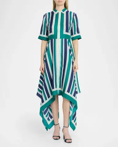 Simkhai Abrielle Striped Handkerchief Midi Dress | Thumbnail 2 Simkhai Abrielle Striped Handkerchief Midi Dress | Thumbnail 2