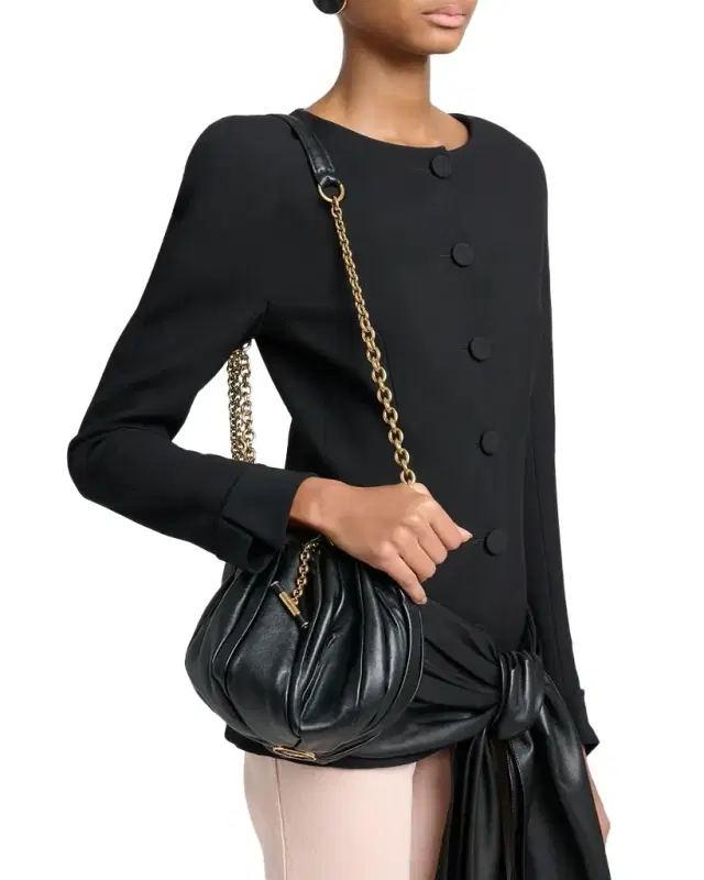 Chloe Plisse Gathered Leather Shoulder Bag