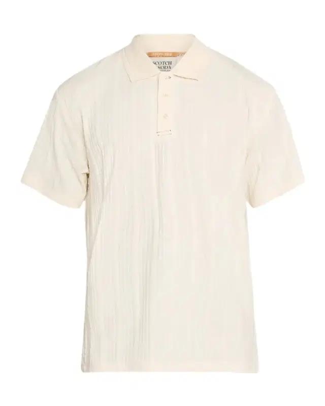 Scotch & Soda Men 's Stripe-Textured Cotton Polo Shirt