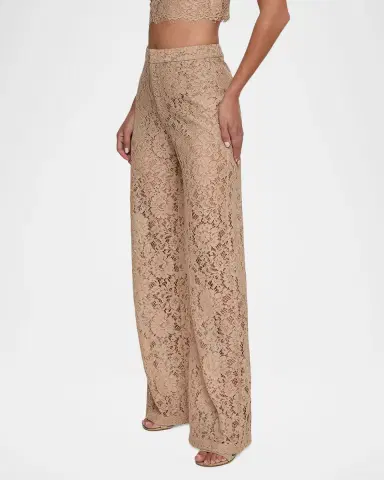 L'Agence Livvy Floral Lace Straight-Leg Trousers | Thumbnail 3