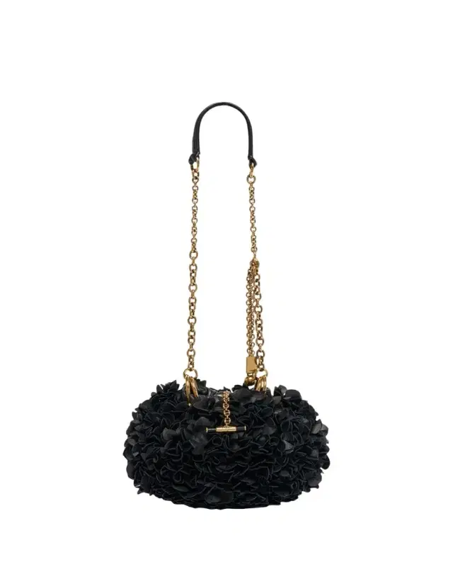 Chloe Plisse Ruffle Leather Shoulder Bag