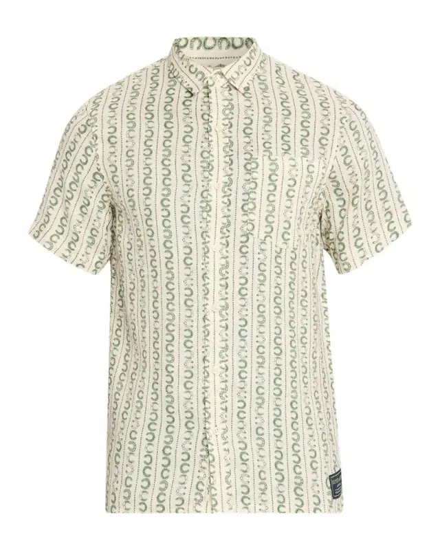 Scotch & Soda Men 's Horseshoe Stripe Linen Short-Sleeve Shirt