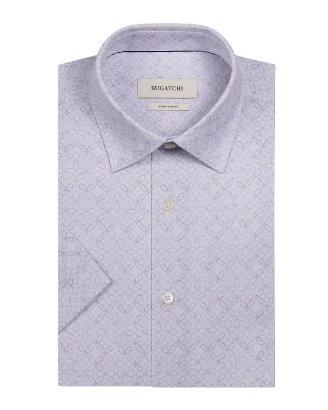 Men 's Miles Geometric-Print OoohCotton Short-Sleeve Shirt