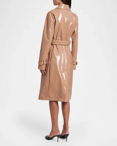 Dolce & Gabbana Coated Faux Leather Belted Trench Coat | Thumbnail 3 Dolce & Gabbana Coated Faux Leather Belted Trench Coat | Thumbnail 3