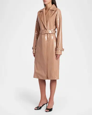 Dolce & Gabbana Coated Faux Leather Belted Trench Coat | Thumbnail 4 Dolce & Gabbana Coated Faux Leather Belted Trench Coat | Thumbnail 4