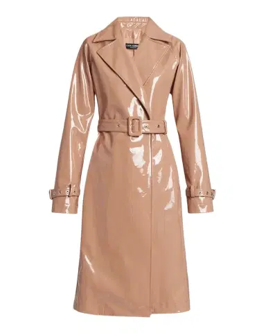 Dolce & Gabbana Coated Faux Leather Belted Trench Coat | Thumbnail 1 Dolce & Gabbana Coated Faux Leather Belted Trench Coat | Thumbnail 1