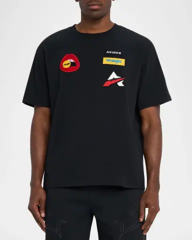 Avirex x Wrangle Men's Multi-Patch Crewneck T-Shirt | Thumbnail 4