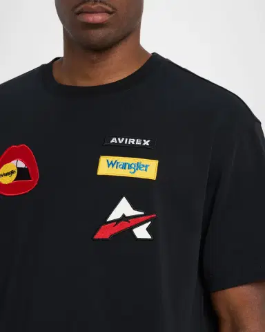 Avirex x Wrangle Men's Multi-Patch Crewneck T-Shirt | Thumbnail 5