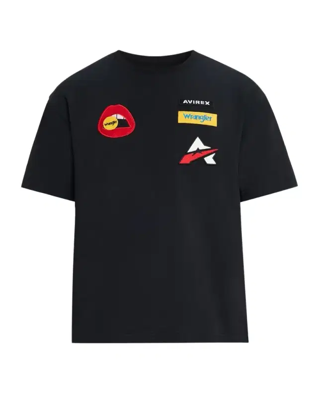 AVIREX x Wrangle Men 's Multi-Patch Crewneck T-Shirt
