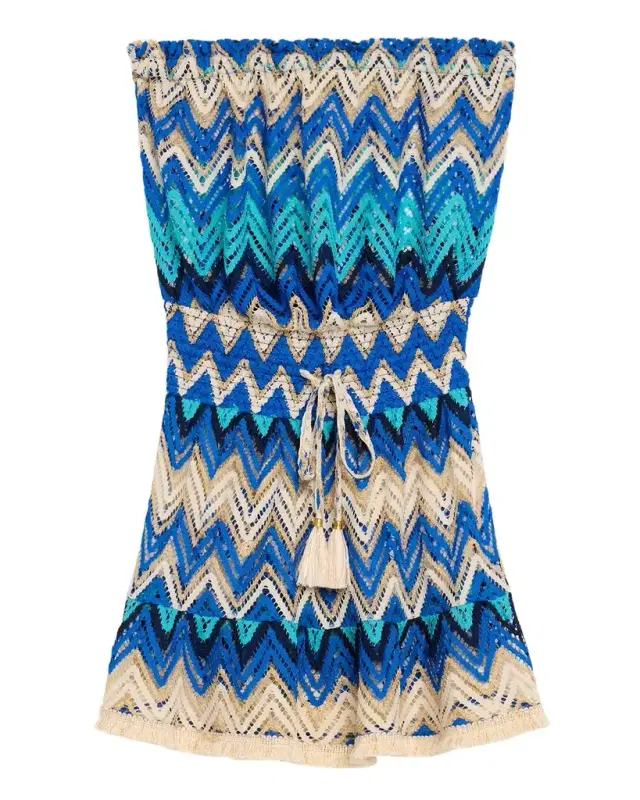 Rayne Chevron Strapless Sun Dress Coverup