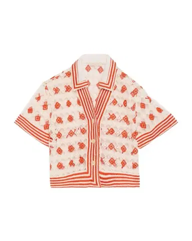 Ramy Brook Betty Crochet Button-Front Coverup Top | Thumbnail 1