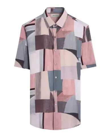 Bugatchi Men's Orson Abstract-Print Viscose Short-Sleeve Shirt | Thumbnail 1 Bugatchi Men's Orson Abstract-Print Viscose Short-Sleeve Shirt | Thumbnail 1