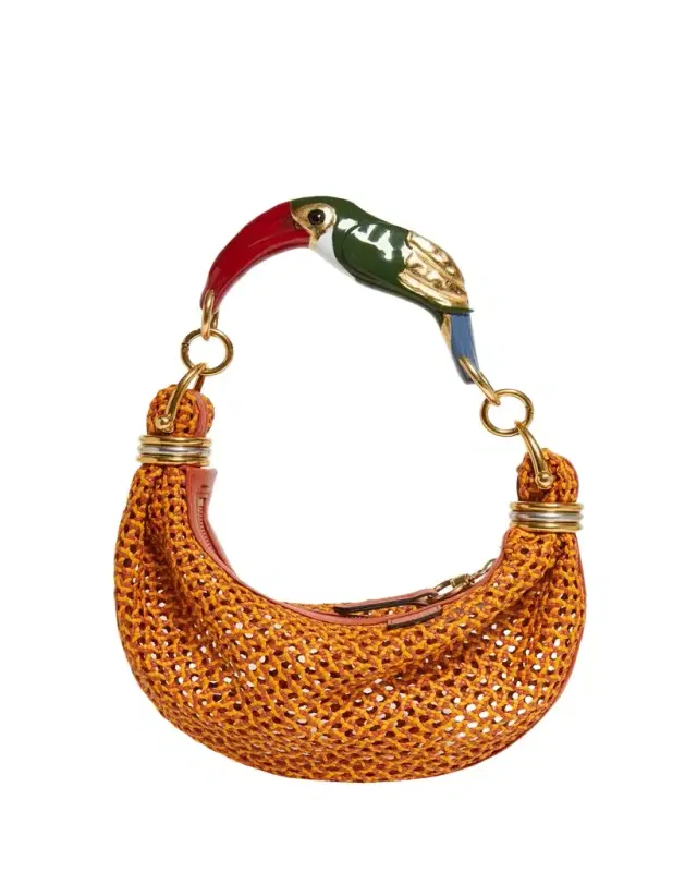 Sculptural Woven Leather Shoulder Bag