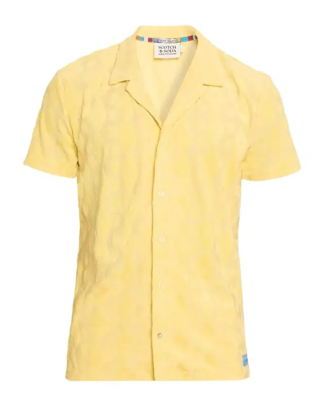 Scotch & Soda Men 's Terry Jacquard Short-Sleeve Shirt
