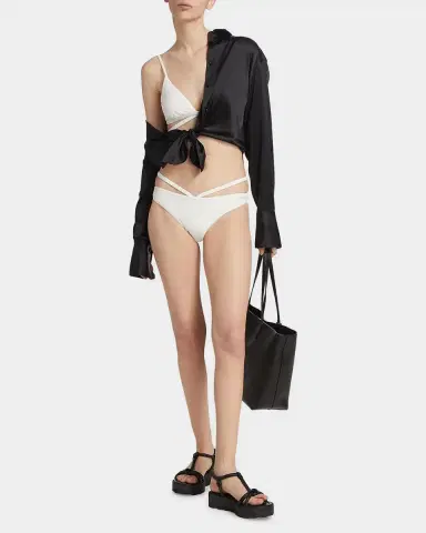 Simkhai Emmalynn Solid Strappy Bikini Bottoms | Thumbnail 2