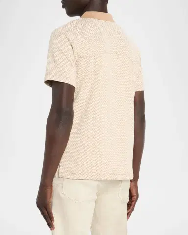 Scotch & Soda Men's Collared Short-Sleeve Jacquard Shirt | Thumbnail 3 Scotch & Soda Men's Collared Short-Sleeve Jacquard Shirt | Thumbnail 3