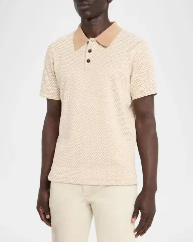 Scotch & Soda Men's Collared Short-Sleeve Jacquard Shirt | Thumbnail 4 Scotch & Soda Men's Collared Short-Sleeve Jacquard Shirt | Thumbnail 4