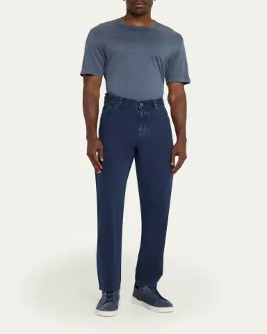 Zegna Men's Pure Cotton Slim Fit Five-Pocket Jeans | Thumbnail 6