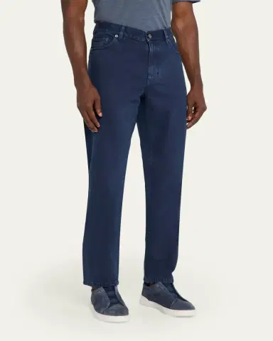 Zegna Men's Pure Cotton Slim Fit Five-Pocket Jeans | Thumbnail 8