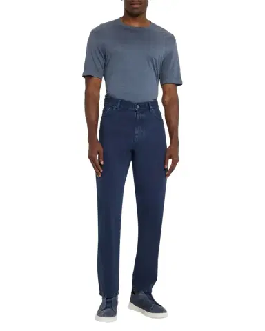 Zegna Men's Pure Cotton Slim Fit Five-Pocket Jeans | Thumbnail 1