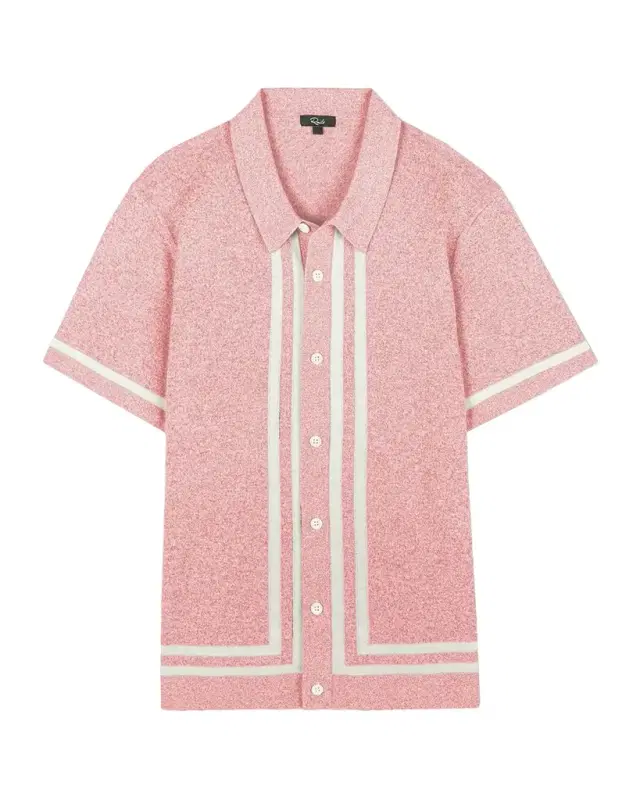 Men 's Leo Melange Knit Short-Sleeve Shirt