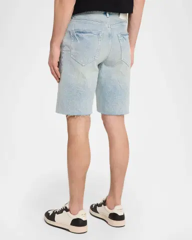 PURPLE Men 's P059 Denim Cutoff Shorts | Thumbnail 2 PURPLE Men 's P059 Denim Cutoff Shorts | Thumbnail 2