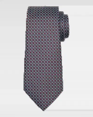 Giorgio Armani Men's Geometric Woven Silk Jacquard Tie | Thumbnail 2