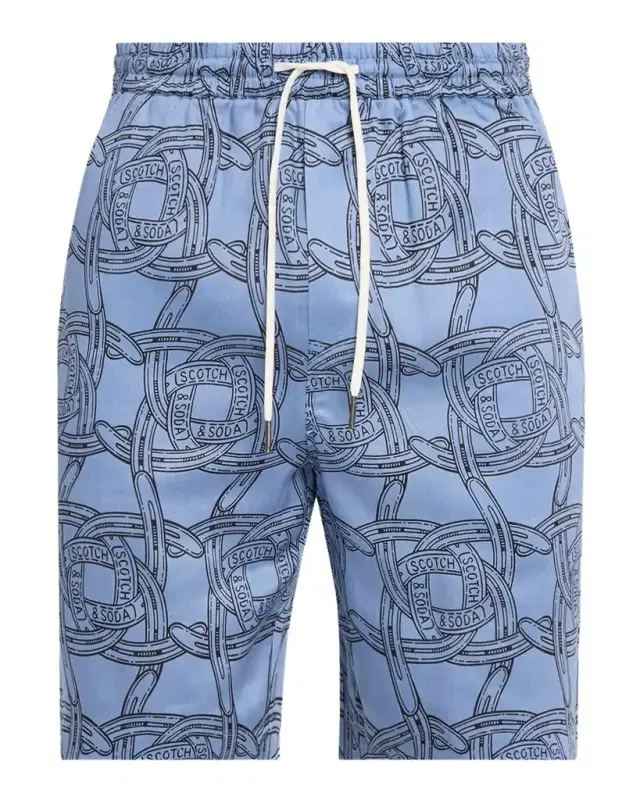 Scotch & Soda Men 's Logo Horseshoe-Printed Drawstring Shorts