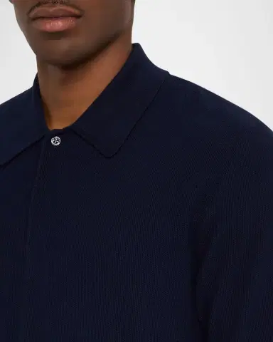 Saint Laurent en's Cotton Knit Short-Sleeve Polo Sweater | Thumbnail 5