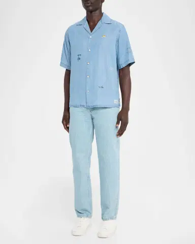 Scotch & Soda x Basquiat Men's Short-Sleeve Relaxed Shirt | Thumbnail 2 Scotch & Soda x Basquiat Men's Short-Sleeve Relaxed Shirt | Thumbnail 2